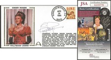 Ginger Rogers JSA Signed Hollywood Legend Gateway Stamp Cachet Hello Dolly