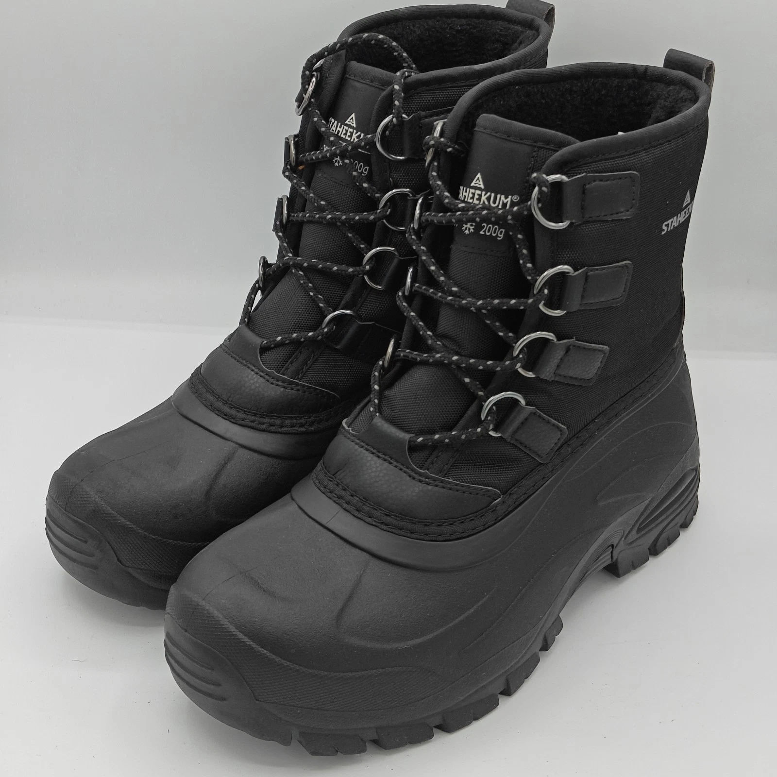 Staheekum Men’s “Snow Boot” Rated -20 Degrees Waterproof Rubber Shell (Black)