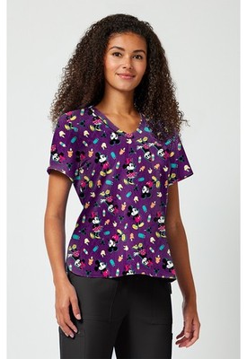 Mickey Minnie Mouse Cherokee Scrubs Tooniforms Disney V Neck Top TF797 MKEZ