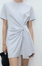 **MANGO** Knot Detail Short striped dress size M NWOT