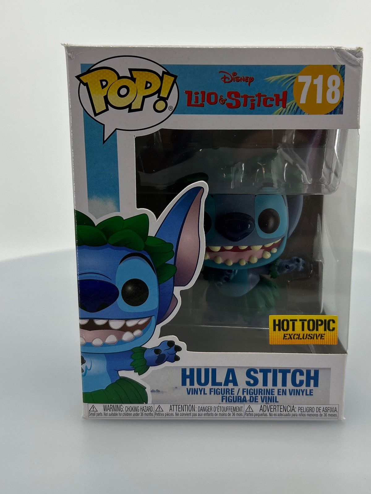 Funko Pop! Disney Lilo &Amp; Stitch Hula Stitch #718 Hot Topic Exclusivo Caja Dañada