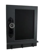 Scratch & Dent 17"x13" Door Chalk Board with 3 Hooks GREY