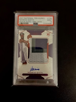 2021 Panini National Treasures Neemias Queta NBA 75th Patch Auto /75 Rookie Card