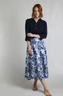 Weird Fish Harini Organic Cotton Double Cloth Printed Midi Skirt