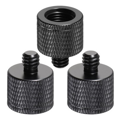 3 Pcs Aluminum Alloy 1/4''-20 Male to M10X1 Female Tripod Screw Adapter, Black