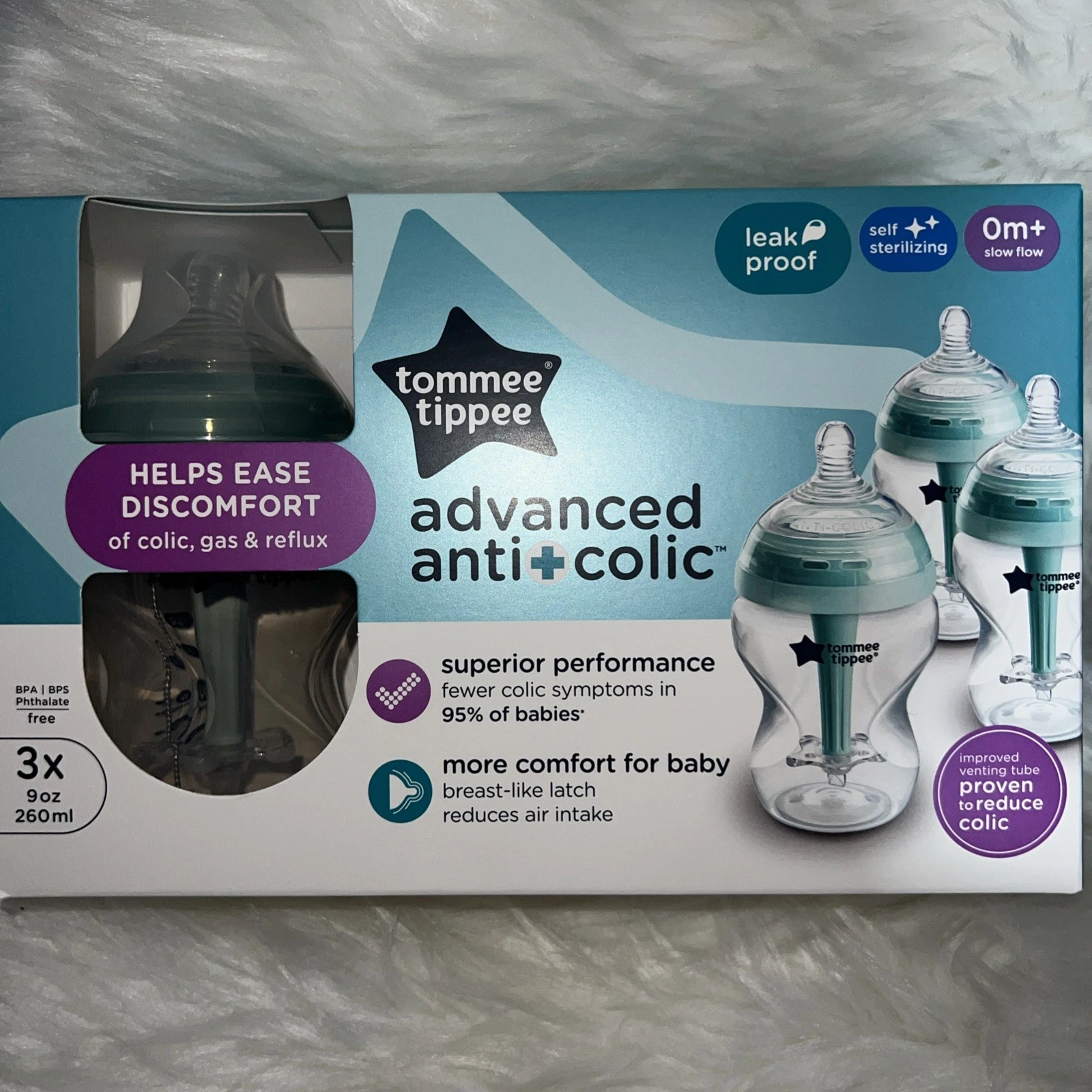 Tommee Tippee 89243044 Advanced Anti-Colic Baby Bottle Set - 9oz/3pk