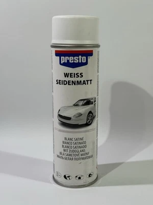 presto Rallye Lackspray weiß seidenmatt Sprühfarbe Buntlack Acryl 500ml 385803 - Bild 1 von 4