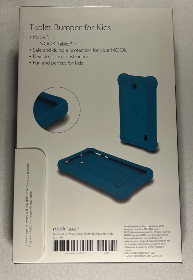 NOOK Tablet 7" Foam Bumper Case for Kids - Scuba Blue New In Box NIB Dr. Seuss - Image 2 of 4