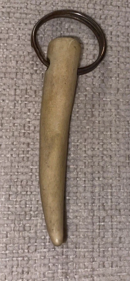 "Llavero liso de 3"" con asta de ciervo rústico hecho a mano accesorio impresionante" Foto 4 de 4