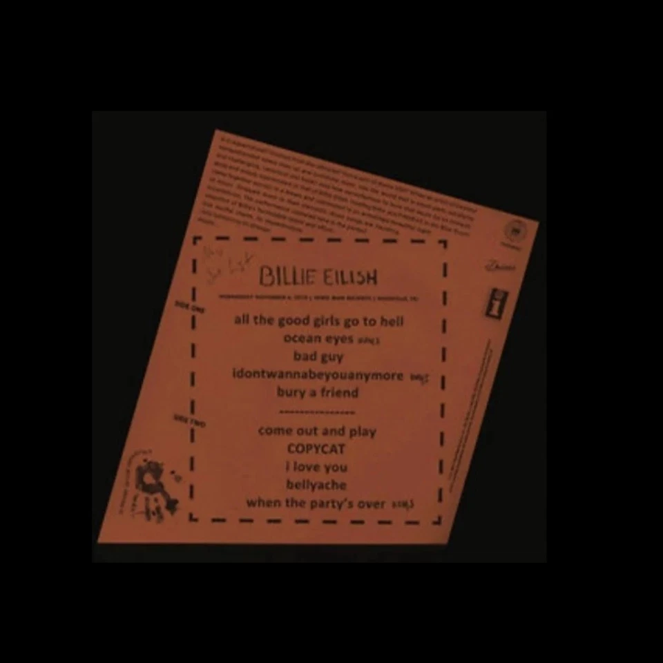 BILLIE EILISH - Live at Third Man Records 2025 Rare Yellow Coloured Vinyl Sealed - Image 3 of 4