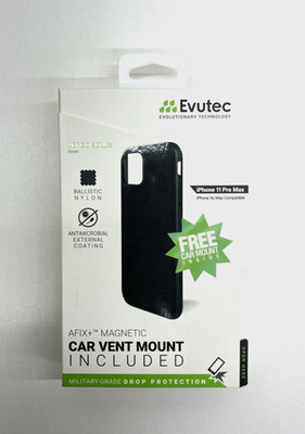 EVUTEC - iPhone 11 Pro Max Ballistic Nylon Case - AFIX+ Car Vent Mount - Green