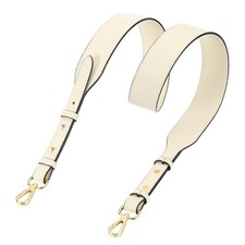 45.3" Adjustable PU Leather Purse Strap Crossbody Replacement Cream/Gold