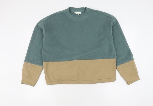 H&M Unisex Green Beige Sweatshirt XS Pullover - Picture 1 of 12