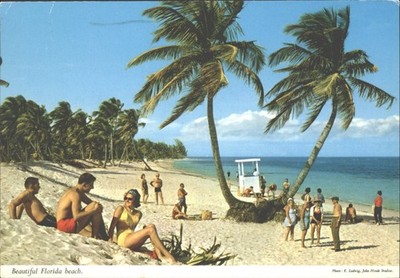 Vintage Florida Beach Postkarte John Hinde Studios 1978 verschickt