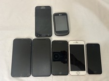 Lot Of 7 Cell Phones 5 iPhones 1 Samsung 1 LG For Parts Or Use