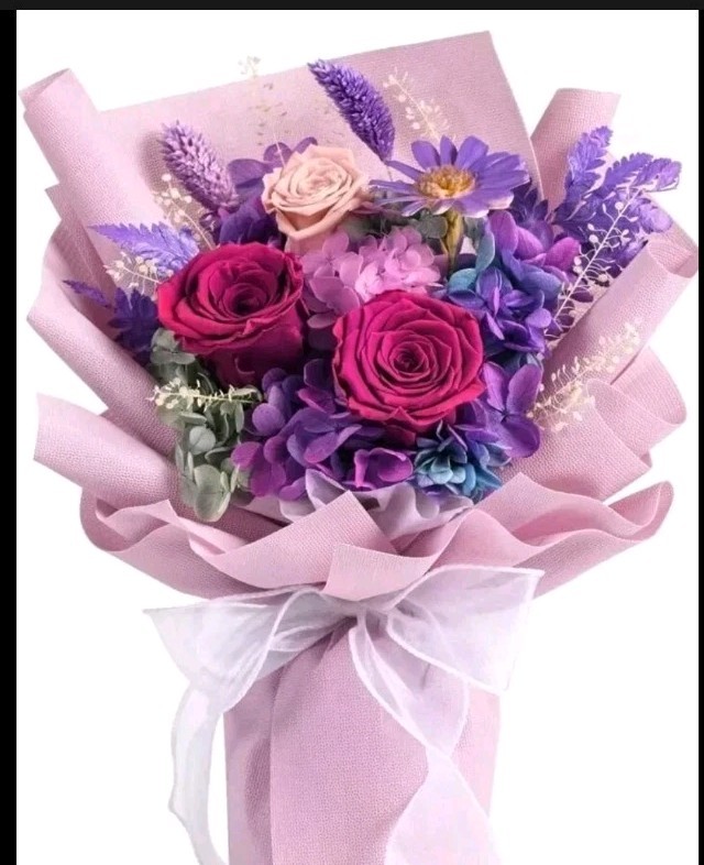 Lovenfold Preserved Purple Rose Bouquets for Delivery