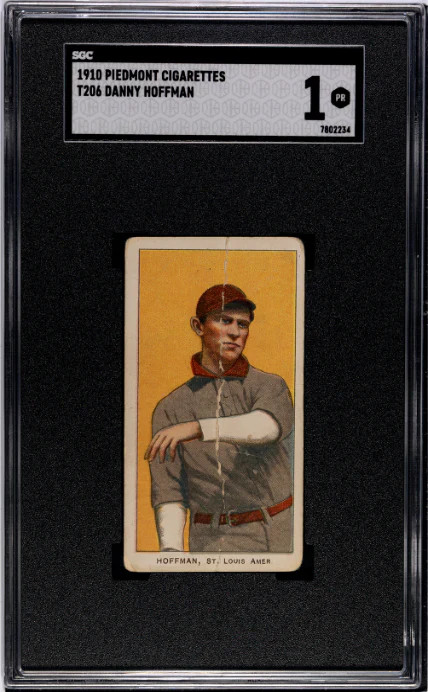 1909 T206 DANNY HOFFMAN NNO POOR PIEDMONT 350 SGC 1 BASEBALL ST. LOUIS BROWNS