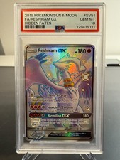 Pokemon TCG PSA 10 GEM MINT Reshiram GX SV51/SV94 Hidden Fates English