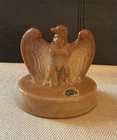 Fenton Glass Figurine 4" Eagle 1976 Patriotic Art Hand Blown Brown Beige Glossy