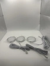 3-Pack LED Under Cabinet Puck Lights – Warm White – 2W Each – 12VDC – Silver
