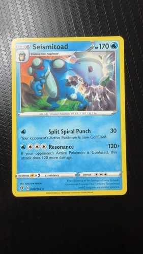 Seismitoad 046/192 Rare Rebel Clash Pokemon Near Mint