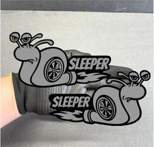 RACING SLEEPER Engraved Car Fender Car Truck Emblem ANGRY Badge Custom Pack of 2