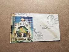 US WWII Military Censor Cover +APO Free-Frank +Symbolism Cachet +Prince of Peace