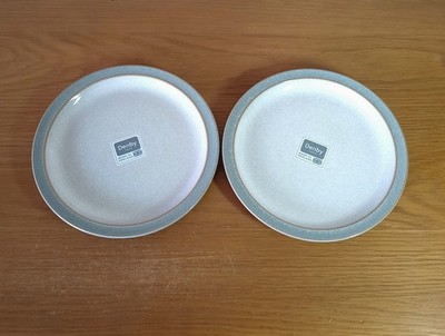 Denby Elements hellgrau Speiseteller X2 mittel 22 cm erste Qualität