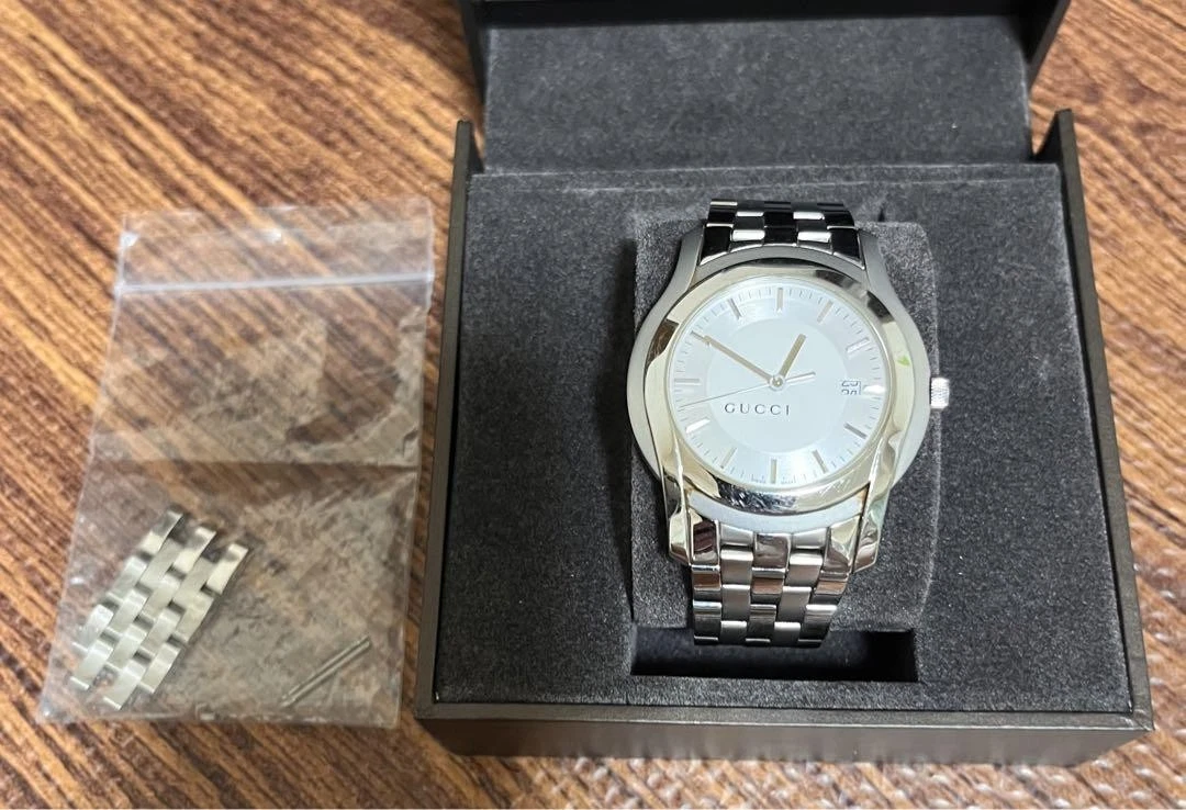 Orologio Gucci Uomo YA055212 Quadrante Argento Quarzo 38mm Misura Regolabile Us Da