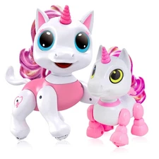 Power Your Fun Robo Pets Unicorn Toy 2pk - Interactive STEM Gifts for Girls & Ki