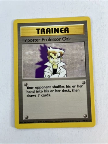 Pokémon Imposter Professor Oak Base Set 73/102 Regular Unlimited Rare Vintage