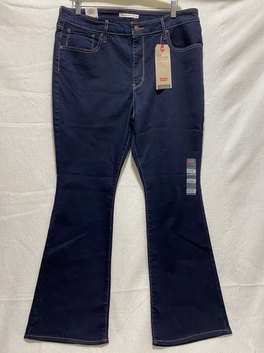 Levis 725 High Rise Bootcut Jeans Damen Größe 18 KURZE Taille 34 Schrittlänge 30 weich