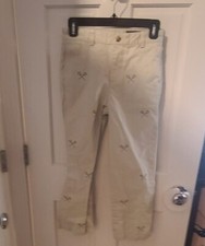 Vineyard Vines Boys Size 10 Tan Chino Pants With Embroidered Lacrosse Sticks