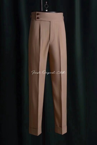 Men's Gurkha British Style Casual Naples Straight Pants Suit Business Trousers - Picture 25 of 26