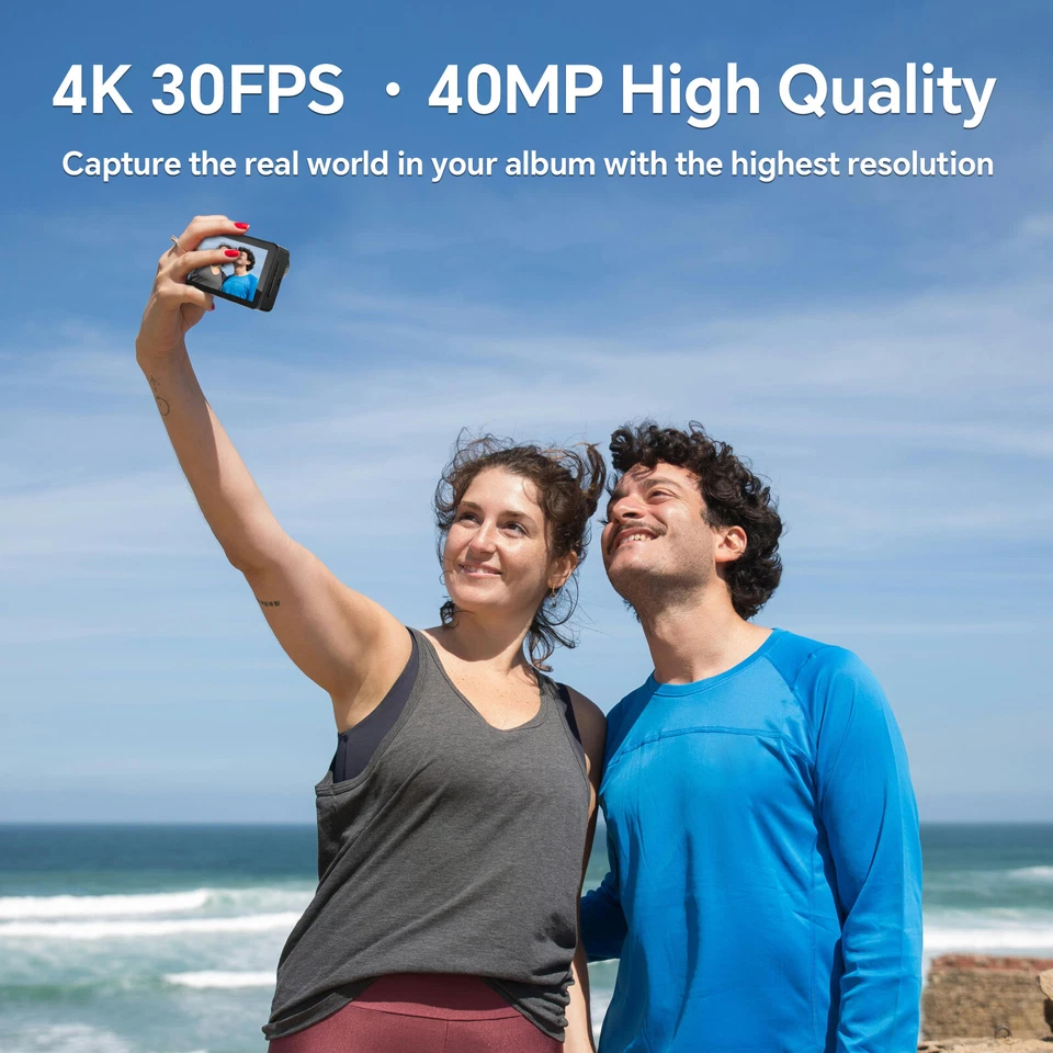 Action Cam 4K 30fps 40MP 170° WiFi Sport Kamaras mit EIS 40M Wasserdichtes Gopro - Bild 3 von 4