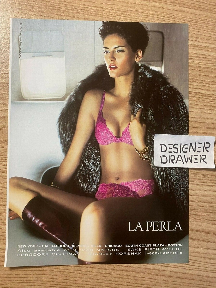 La Perla Lingerie 2001 Print Ad Advertisement: Pink Bra Panty