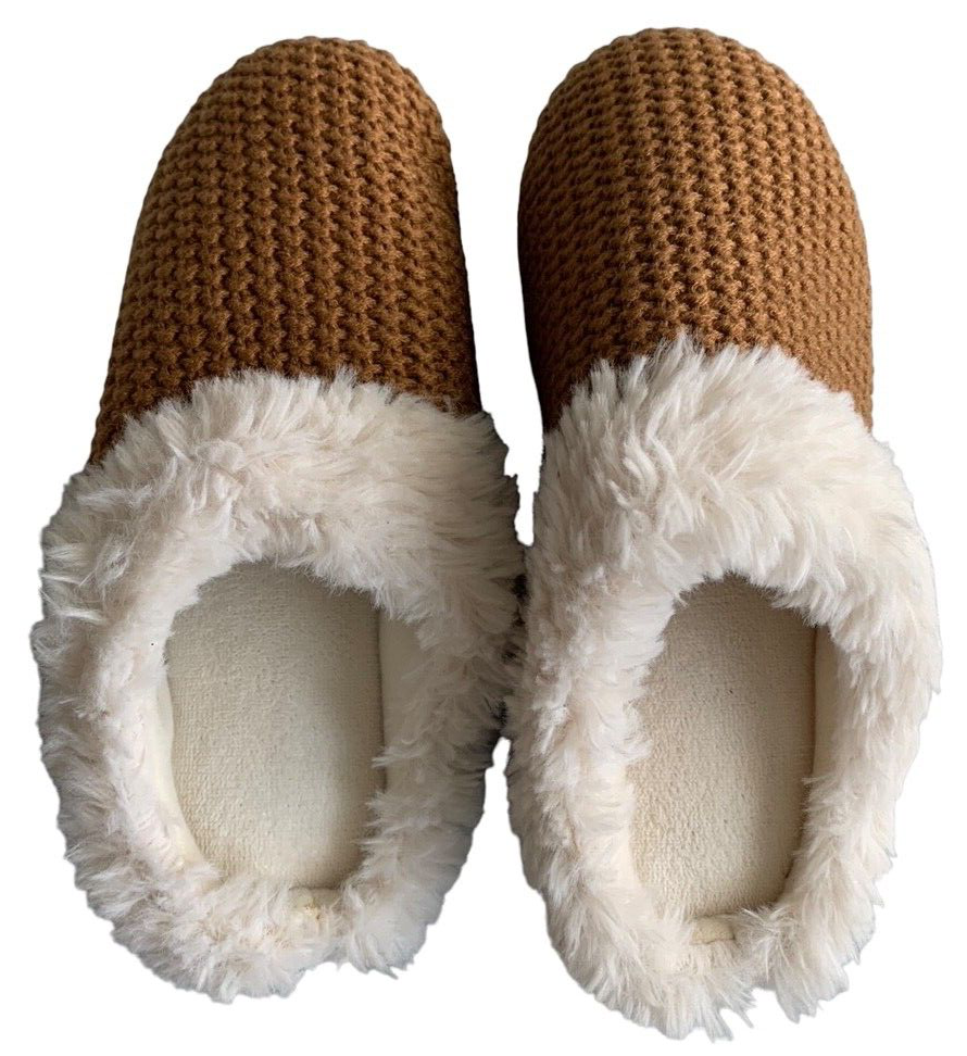 Isotoner Signature Enhanced Heel Cushion Slippers Womens 6.57 Brown