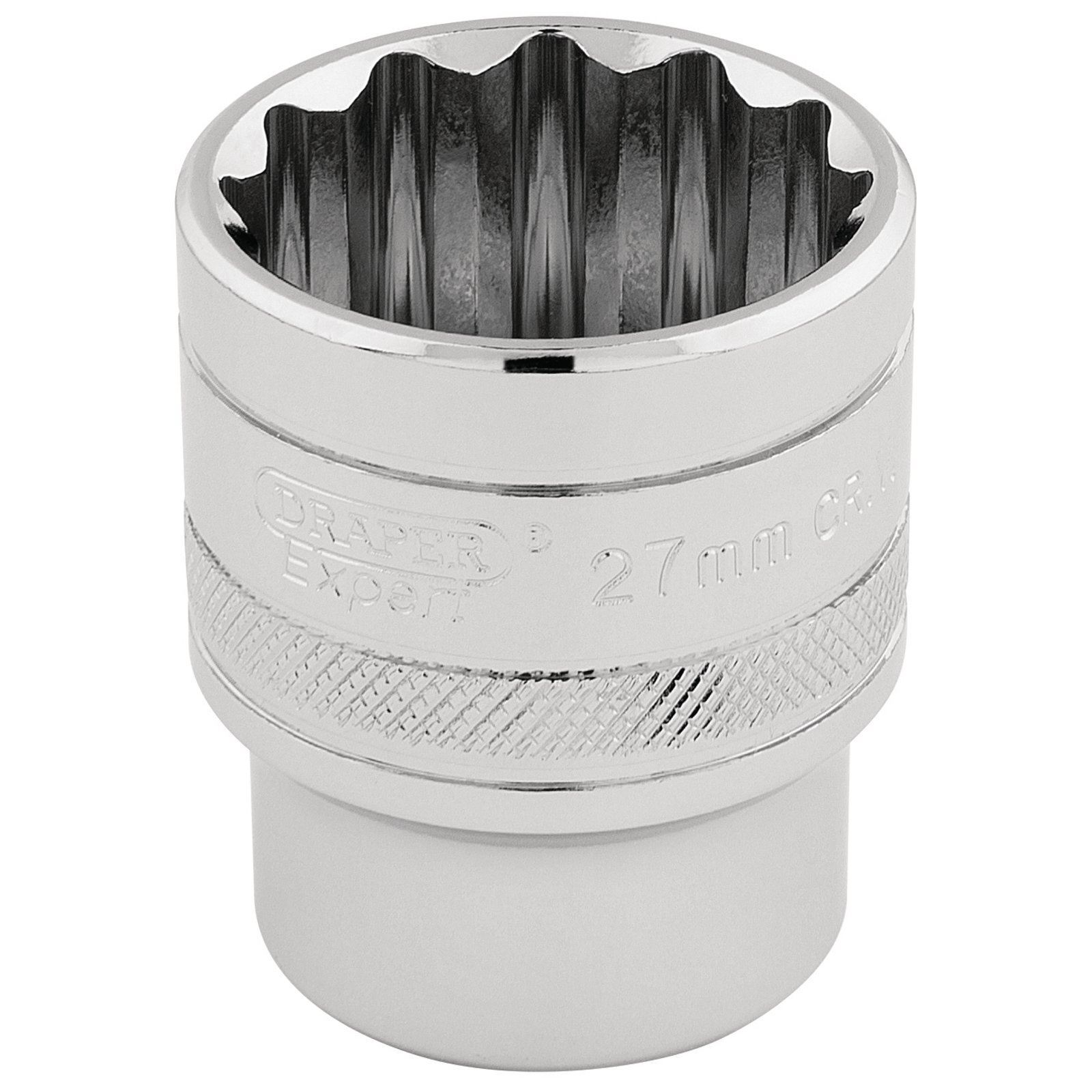 Draper Expert Quality 1/2"" Square Drive Hi-Torq 12 Point Socket - 27mm