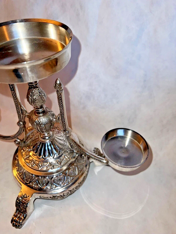 Andrea by Sadek Candelabra 镀银柱形蜡烛复古中心装饰品 — 第 3/4 张图片