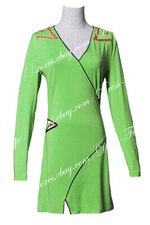 Cosplay Costume TOS Green Wrap Female Dress Uniform Shirt Cotton