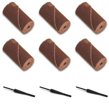 6 Jeweler Polishing Cartridge Rolls Coarse Grit 1 1/2"x1/2"  3 Threaded Mandrel
