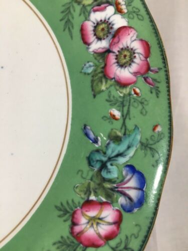c1850 Staffordshire T. Dimmock Pearl Ware "Rose Border" COMPOTE & PLATES #3572 - Picture 2 of 12