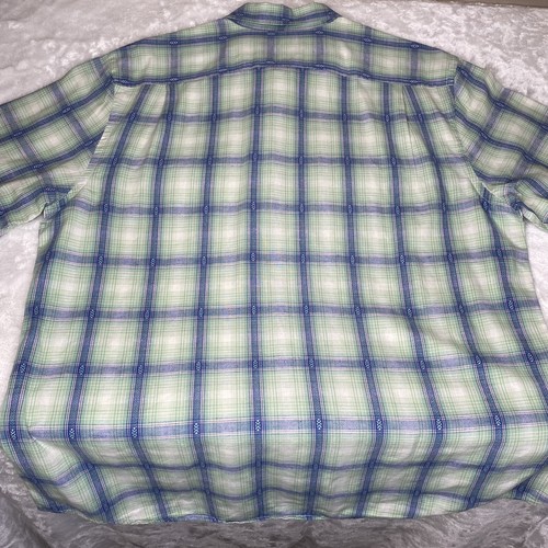 GAP Men's Classic Fit Green Plaid Long Sleeve Button-Up Shirt Sz XL - Picture 5 of 9