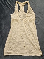 MIKEN Juniors' Beach Swimsuit Cover-Up. White. Size L. Style 19296G104