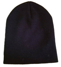 Children's Solid Black Beanie Toboggan Winter Hat. One Size. Unisex