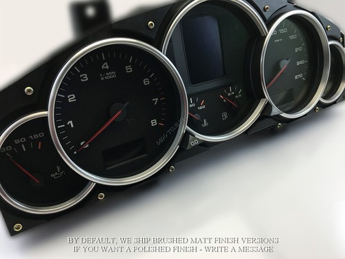 For Porsche Cayenne 02-10 Aluminum brushed matte rings for dashboard indicator - Picture 4 of 7