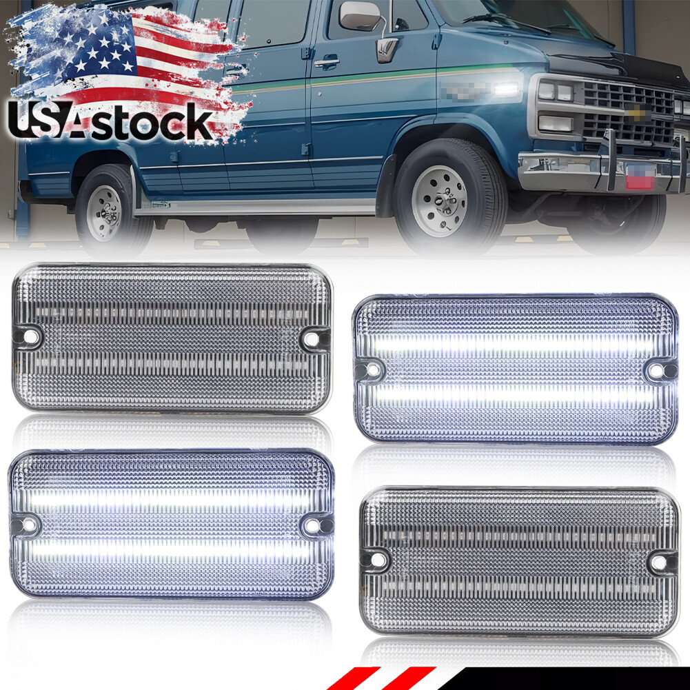 Upgrade Your 85-95 Chevy G10 G20 GMC G1500 G2500 Van with 4X Clear White LED Side Marker Lights