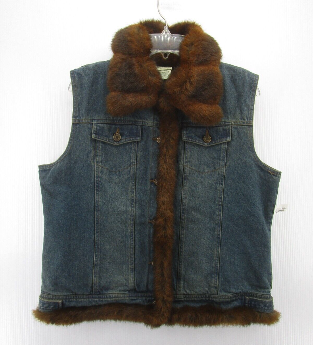 VINTAGE St Johns Bay Jacket Women Large Blue Trucker Vest