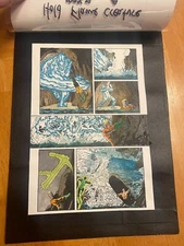 JLA YEAR ONE #1 comic art color guide 1998 BATTLE WATER BEAST AQUAMAN LANTERN