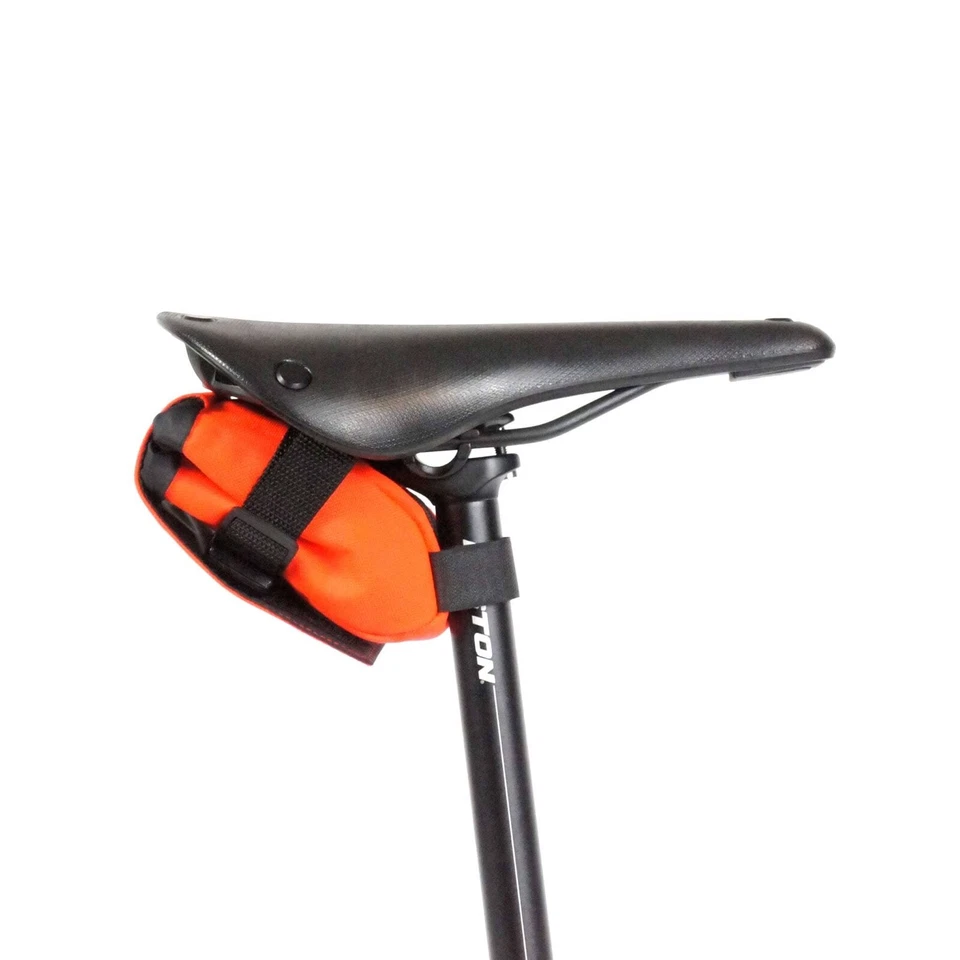 Bolsa de asiento de bicicleta naranja brillante de alta visibilidad Cordura Nylon resistente al agua Foto 4 de 4
